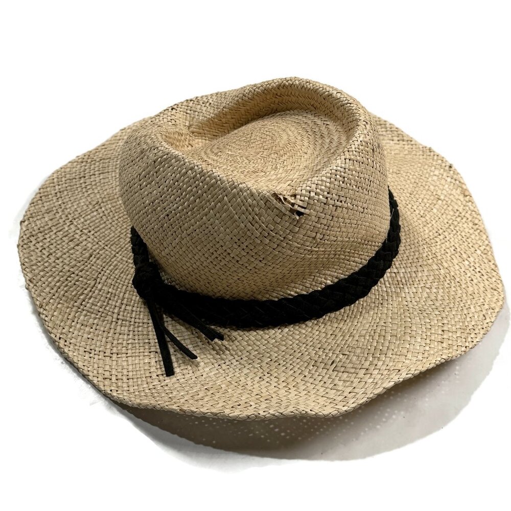 & Other Stories Straw Fedora Hat Sun Beach‎ Travel Lightweight Paper *Hole*